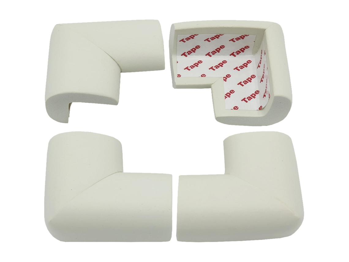 Protetores de Cantos ZRUXE em espuma Nbr 12 mm, 4 unidades, branco