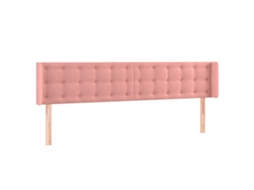 Cabeceira C/ Abas Veludo 183x16x78/88 cm Rosa MAISON EXCLUSIVE