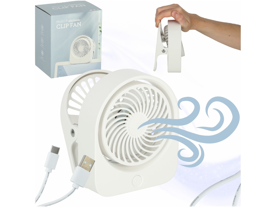 Mini Ventilador De Mesa Com Clipe Usb