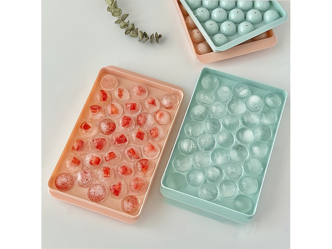 Forma De Gelo Redonda Plástico Para Fazer Esferas, Ideal Para Congelar Cubos De Gelo Chocolate, Frutas E Bebidas Refrescantes(rosa)