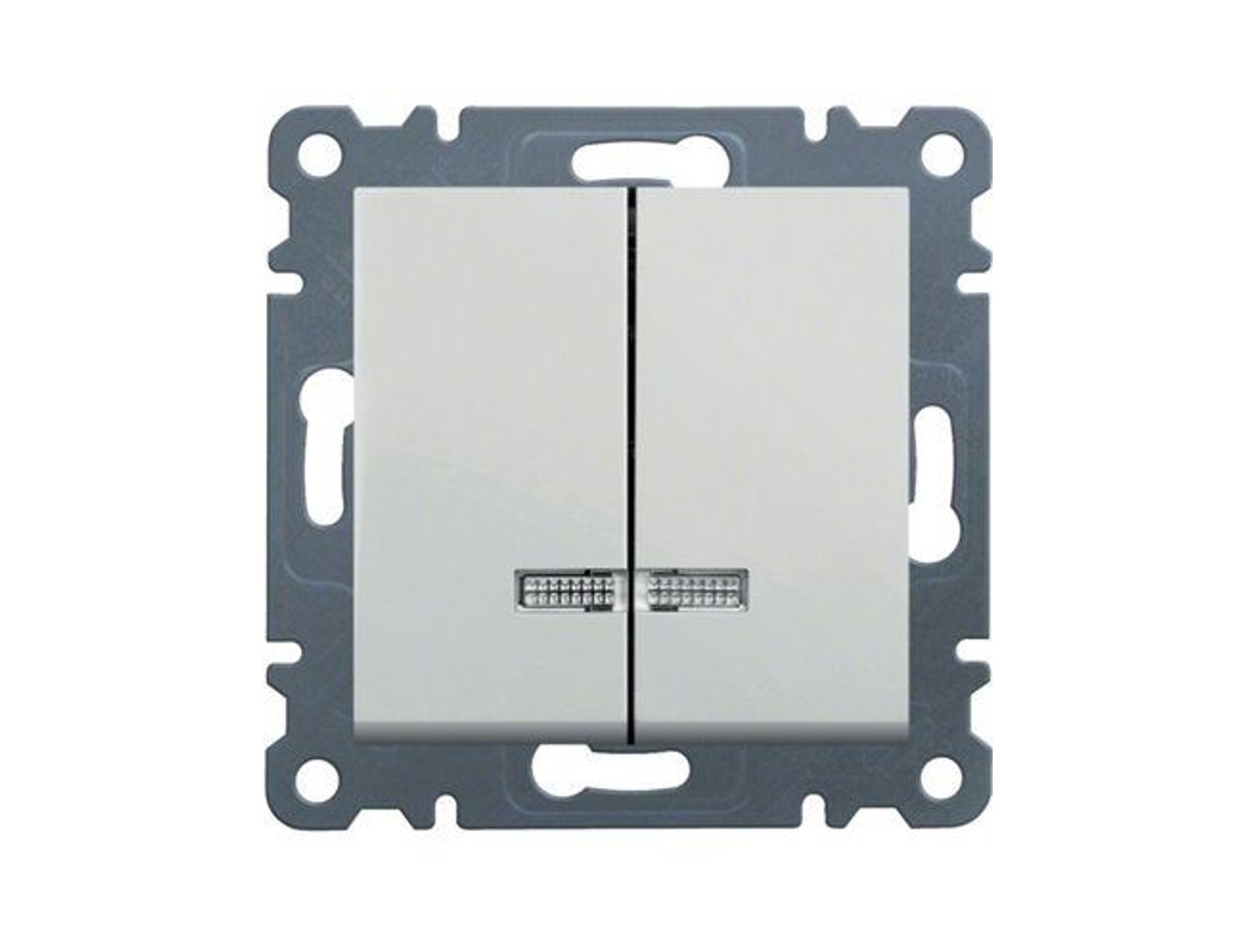 Lumina | Interruptor Duplo Indicador De Luz Branca Polar Wl0240 Hager