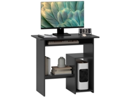 Mesa De Computador Escrivaninha, Feita De Aglomerado E Metal, 80 X 45 X 75 Cm, Cor Preta, Ideal Para Escritório Ou Home Office.