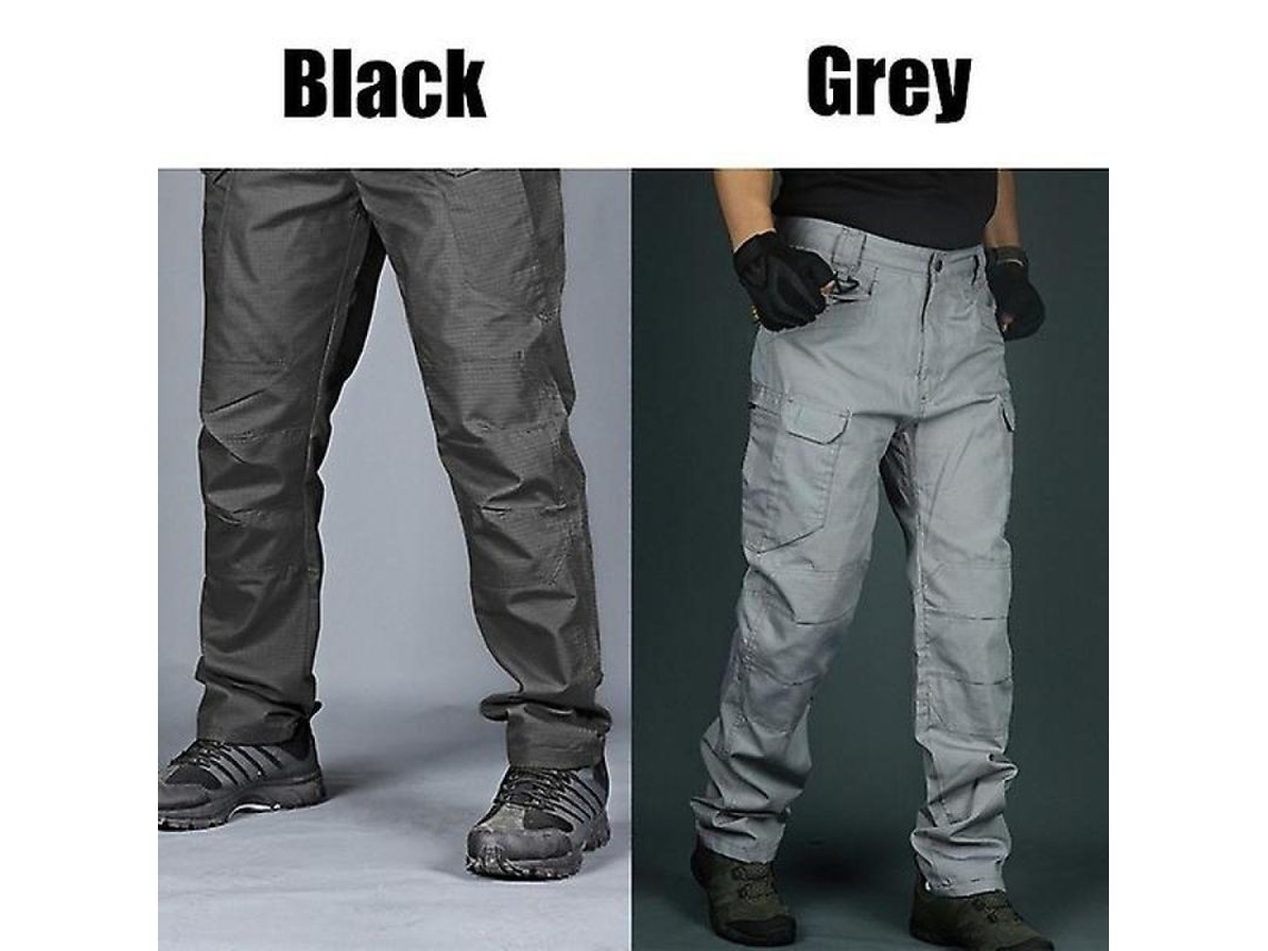 Calça Cargo Tática Masculina 2026 com Múltiplos Bolsos, Durável e Elástica para Esportes ao Ar Livre e Trabalho, Tamanho P, Cinza
