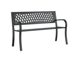 Banco de jardim VIDAXL Preto Aço (120x53x75 cm)