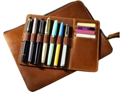 Estojo Escolar Com Zíper, Divisória Removível, 7 Compartimentos Elásticos E Bolso Para Cartões.
