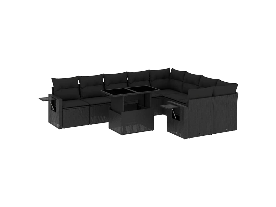 Garden Sofa Set, Garden Sofa Sets Vidaxl Preto Rattan / Vime (n/a)