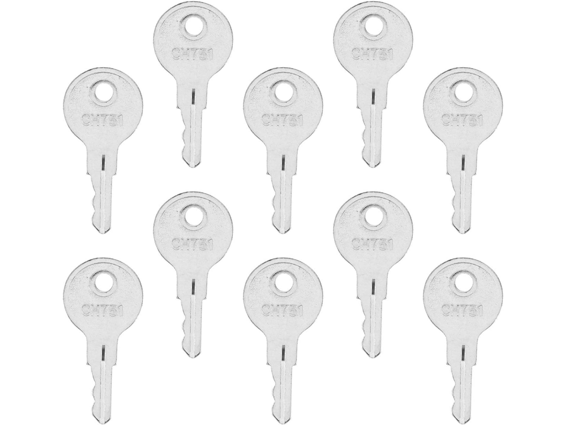 Conjunto De 10 Chaves De Reposição Prateadas Para Autocaravana, Fechadura Lateral Da Bagageira E