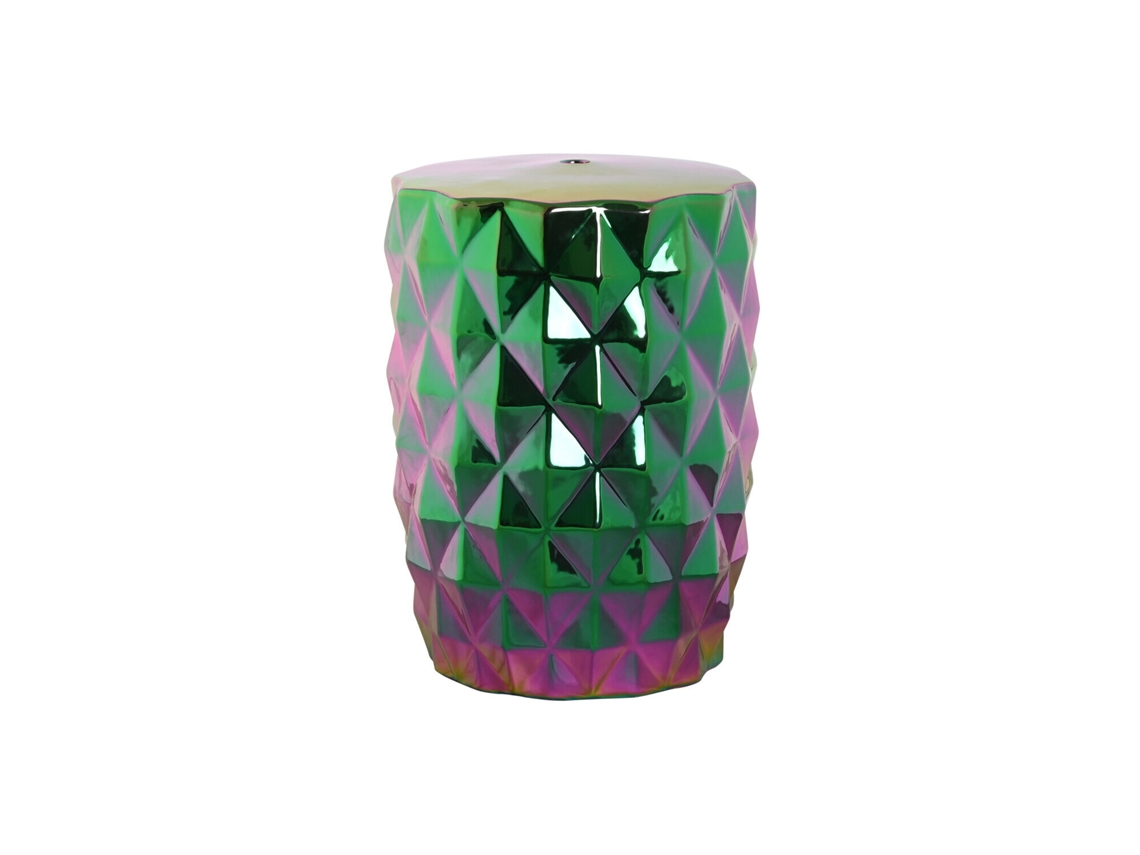 Mesa Lateral de Porcelana Iridescente, 33x33x45cm ALEXANDRA HOUSE LIVING