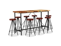 Bar Set, Bar Sets Vidaxl Marrom Couro
