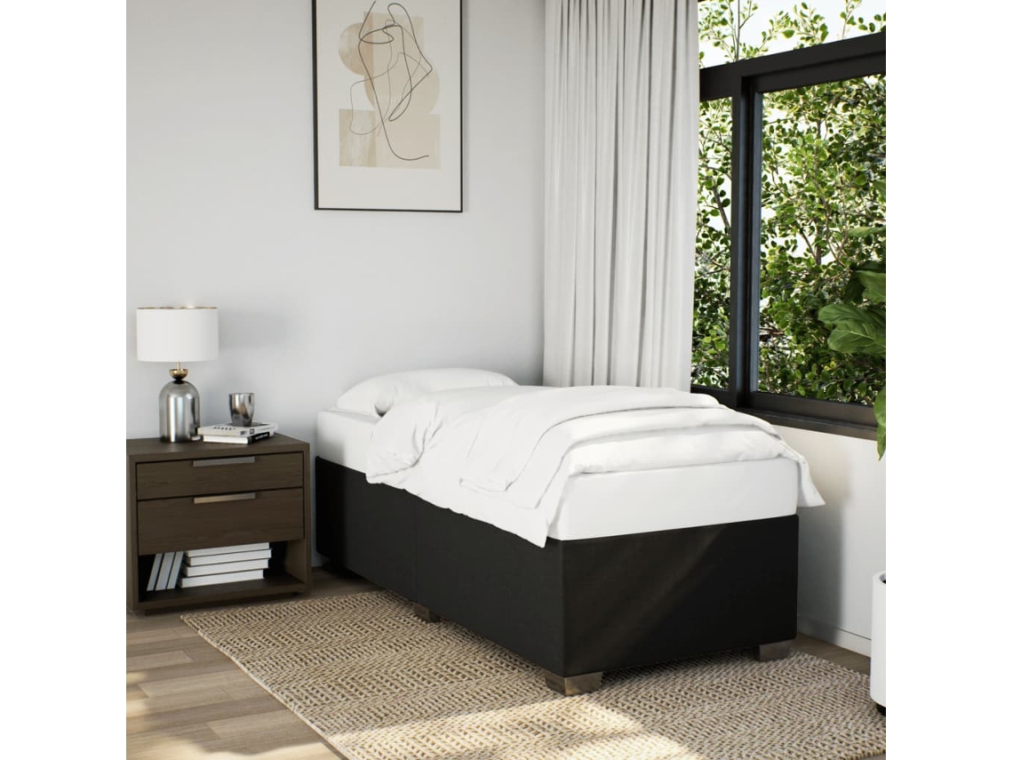 Estrutura De Cama Sem Colchão 90x190 Cm Tecido Preto