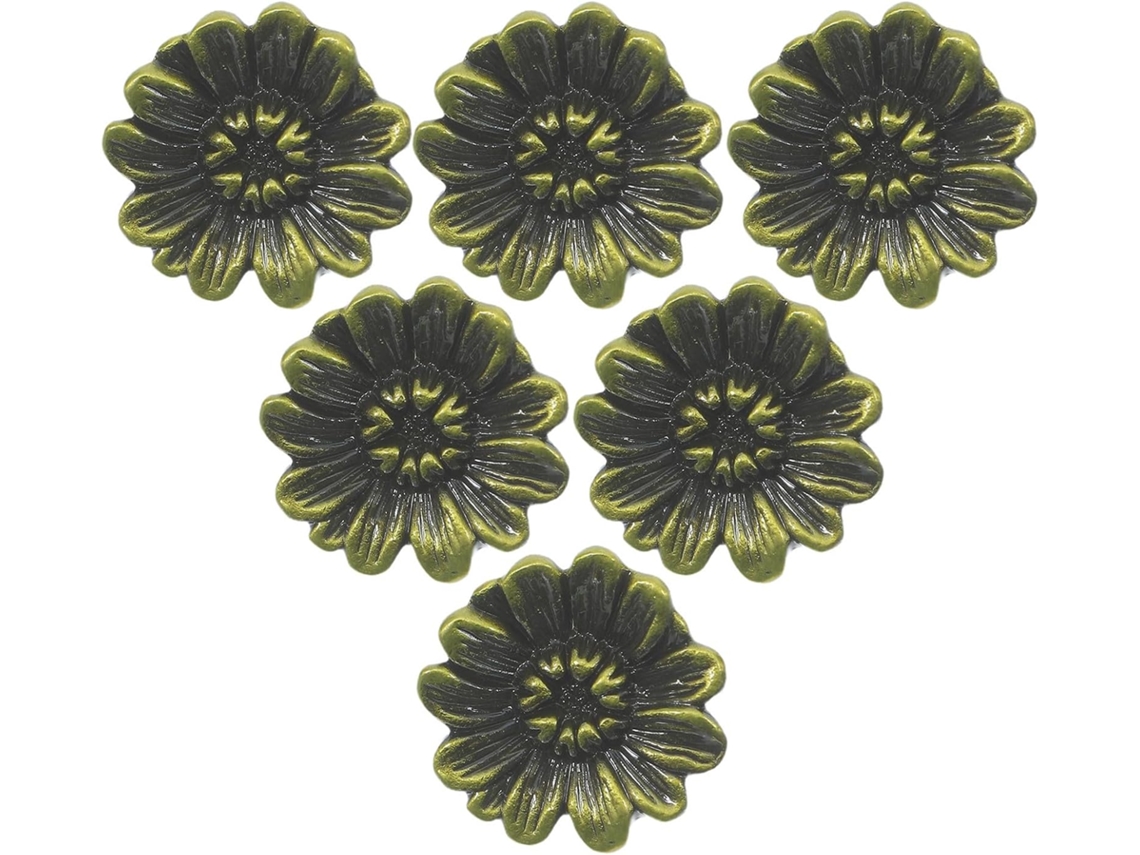 Conjunto Imikeya De 6 Puxadores Vintage Para Móveis, Com Design Floral, Em Liga De Zinco Maciça Com Acabamento