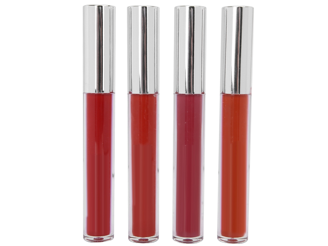 Kit Com 4 Brilhos Labiais Mate Hidratantes De Longa Duração Impermeáveis Ferramentas De Maquilhagem