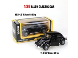 Miniatura de Carro em Escala 1/38, Modelo de Carro Clássico, Brinquedo Infantil. MDUG