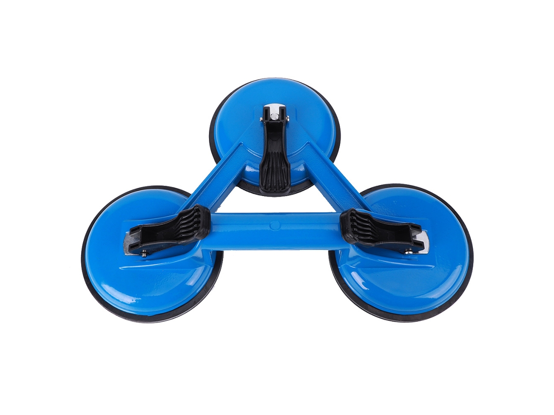 Ferramenta De Sucção De Vidro Com 3 Copos, Alumínio Azul, Durável, Placa De Sucção Para Azulejos, 325 X 117mm