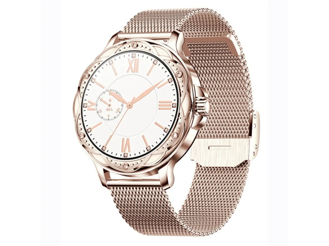 Smartwatch feminino Bestvite com chamadas Bluetooth, monitoramento de pressão arterial e frequência cardíaca, notificações e atualizações meteorológicas