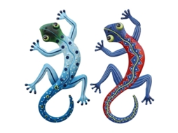 Escultura De Gecko De Metal Handmade Para Jardín Patio Decoración De Pared Exterior Interior
