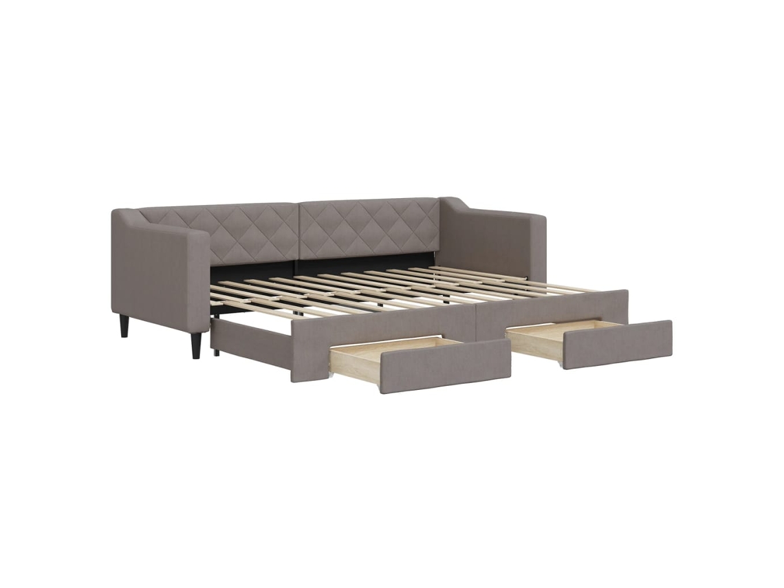 Sofá cama MAISON EXCLUSIVE Gavetão e Gavetas 80x200 Cm Tecido Cinza acastanhado