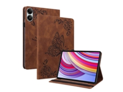 Capa de couro para tablet Webake com estampa de borboleta e flor