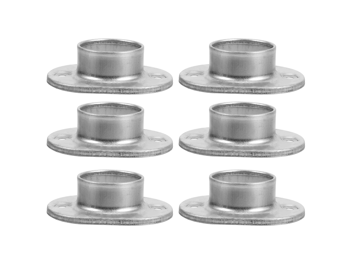 Base Redonda De Aço De 6 Mm Com 48 Polegadas, Flange De Piso Zincada, Suporte Para As Mãos.