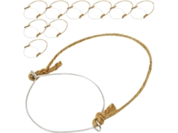 Conjunto De 10 Suportes Rústicos De Juta Com Alças De Arame De Aço Inoxidável Para Potes De Conserva Mason Com Abertura Gokoco