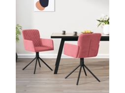 Vidaxl Cadeiras De Jantar Giratórias 2 Pcs Veludo Rosa