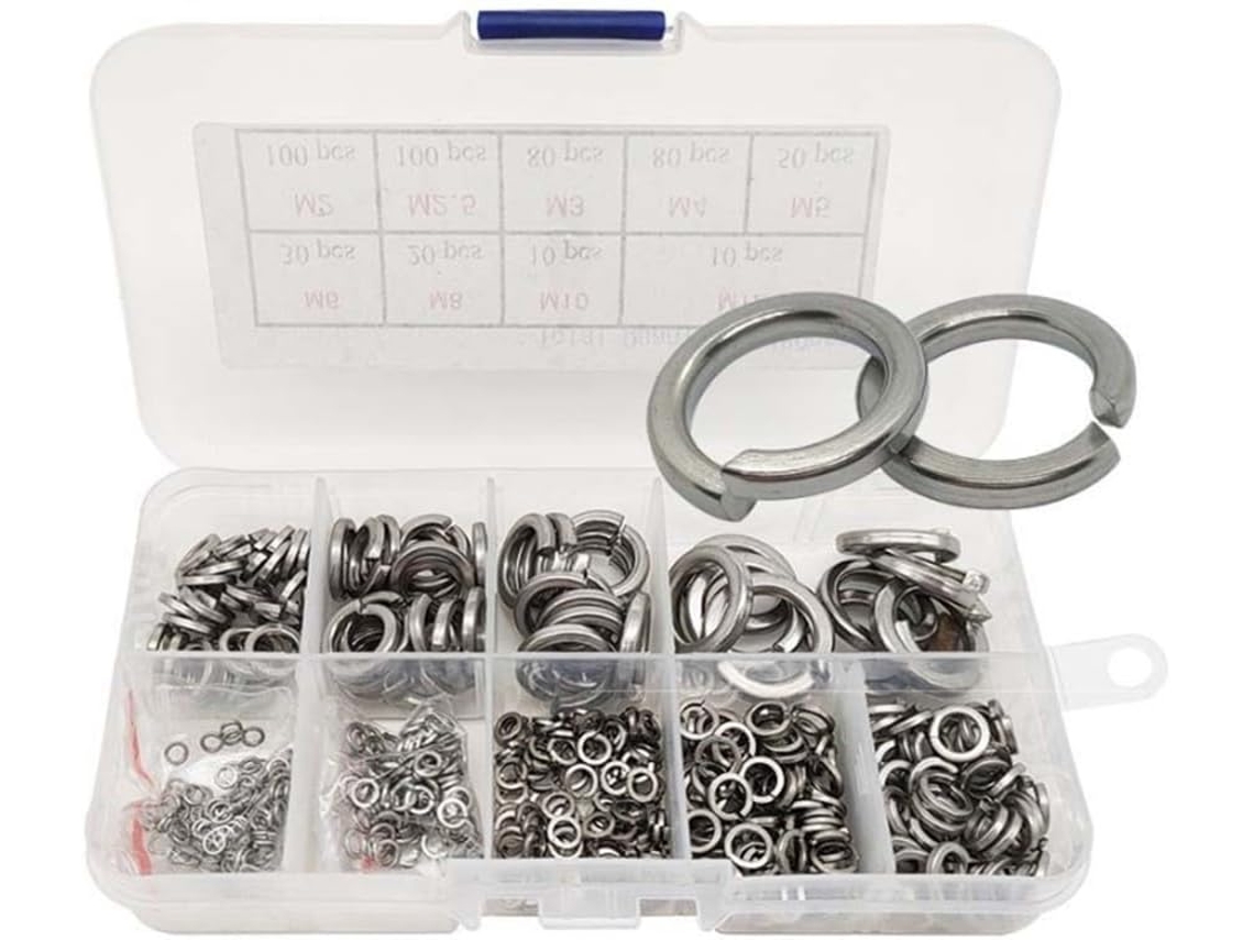 Kit Com 480 Arruelas De Pressão Em Aço Inoxidável 304, Tamanhos M2 A
