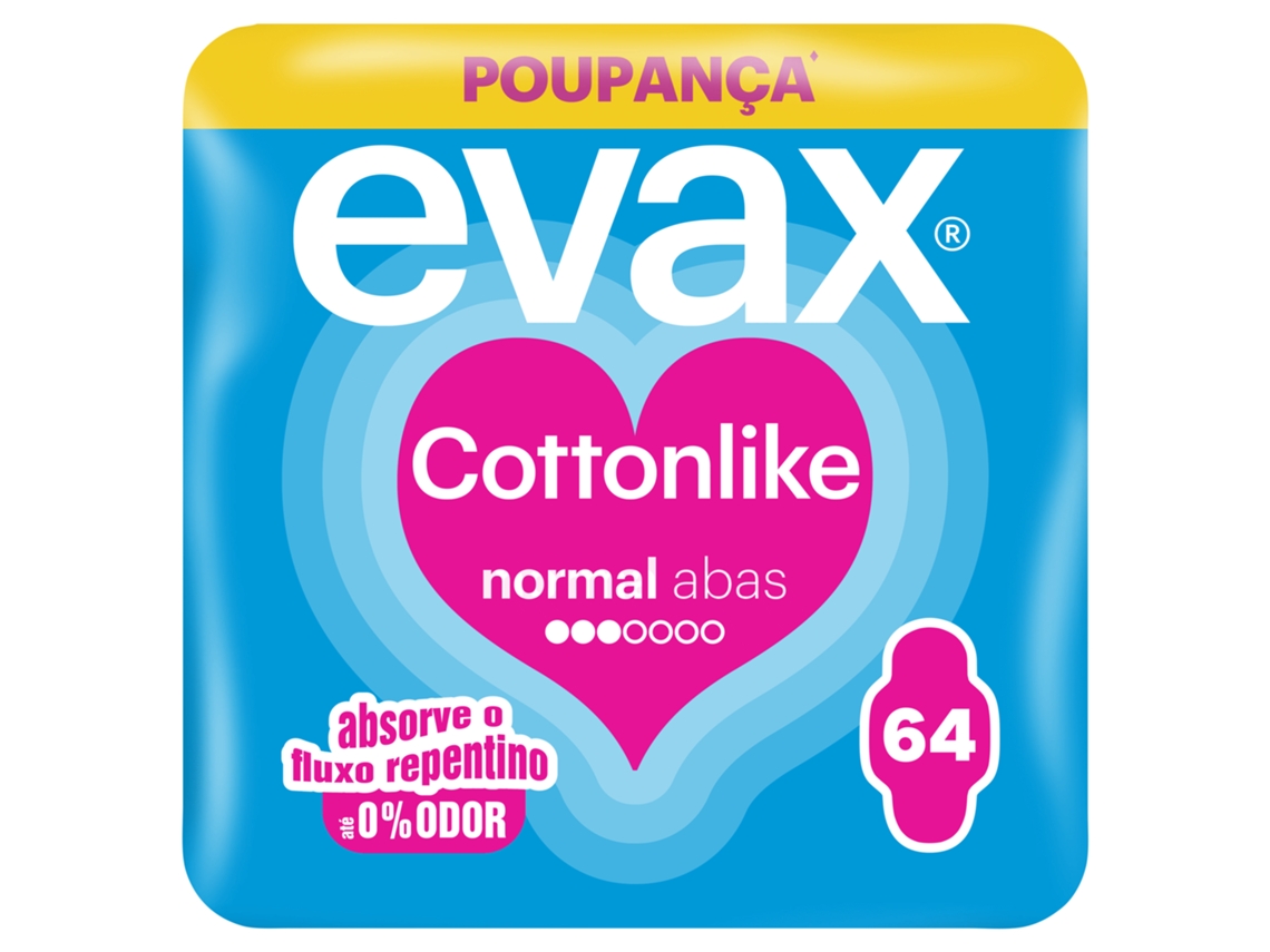 Pensos Higiénicos Cottonlike Normal com Abas Evax