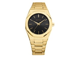 Relógio Masculino de Quartzo com Fecho Duplo de Pressão em Formato de Borboleta MDUG (dourado e Preto)