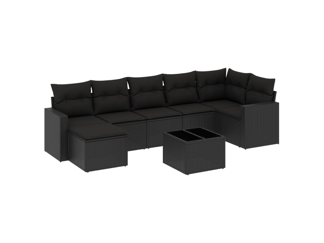 Garden Sofa Set, Garden Sofa Sets Vidaxl Preto Rattan / Vime (n/a)