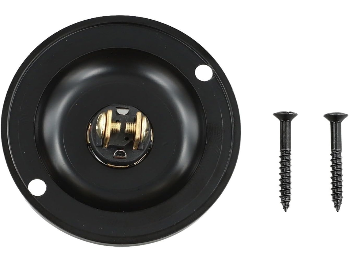 Campainha redonda de ferro com fio e iluminação LED para portas de entrada, 5 cm de diâmetro, 12-24 V CC, Preta, Substituta