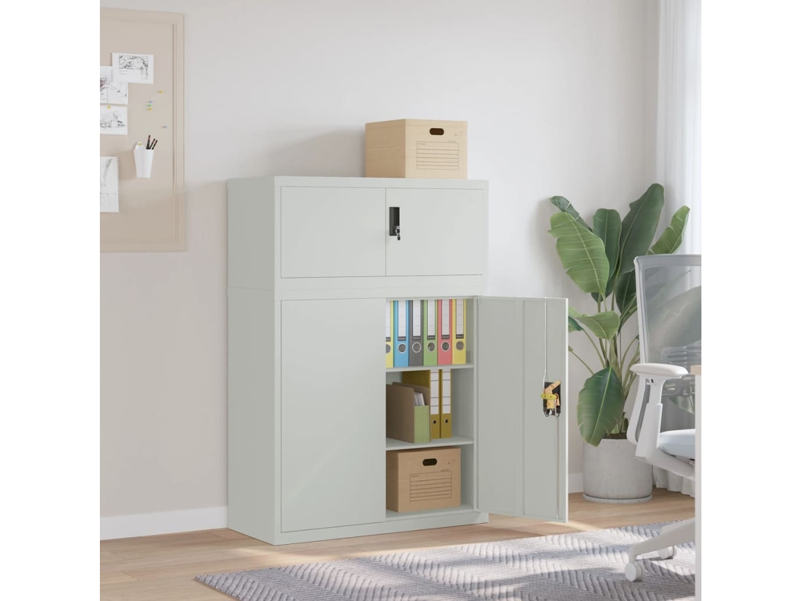 Vidaxl Arquivador 90x40x130 Cm Aço Cinzento-claro