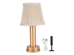 Lâmpada de Mesa Led Usb Luz Quente Regulável, 2 Níveis de Brilho, Bateria 2600mah, para Quartos, Escritórios, Hotel | S/MARCA