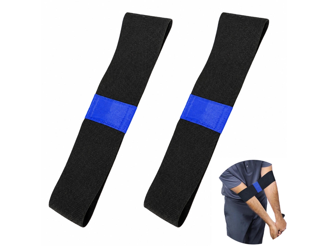 Faixa De Treino De Swing De Golfe – Pack 2, Corretor Elástico Do Movimento Da Mão E Guia De Postura Do Braço, Azul