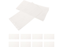 Agenda compacta de 20 folhas de papel branco com 5 furos, sem data e à prova de borrões para planejamento.