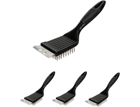 Odipie - Pacote com 4 vassouras leves de aço inoxidável para churrasco, jardim e piscina, 21 cm