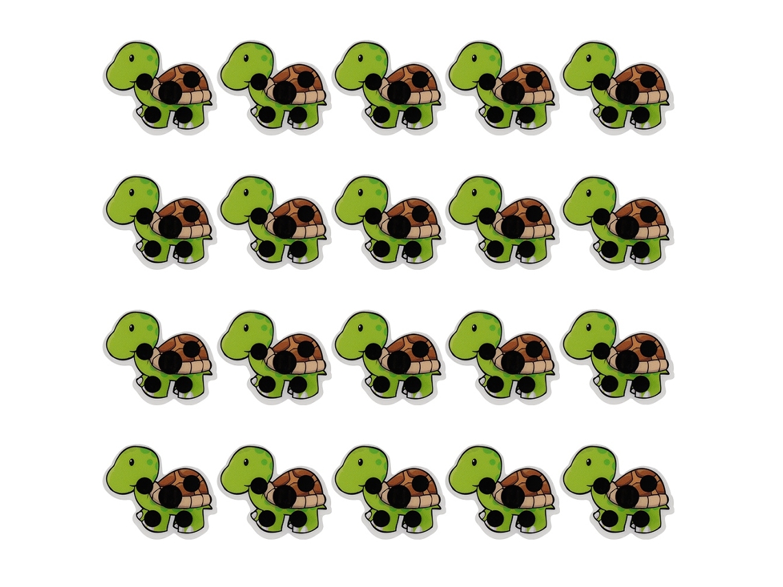 20pcs Adesivo Termométrico Infantil Cartoon Tartaruga Flexível Para Testa Bebê