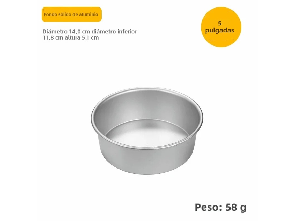 Frigideira Redonda De Alumínio Branco, Com 12,7 Cm (5 Polegadas) De Diâmetro E Fundo Resistente.