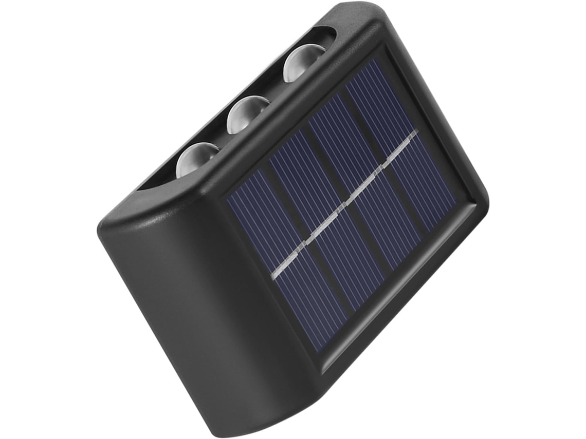 Luminária De Parede Solar Com 6 Leds, Luz Quente, Fácil Instalação,