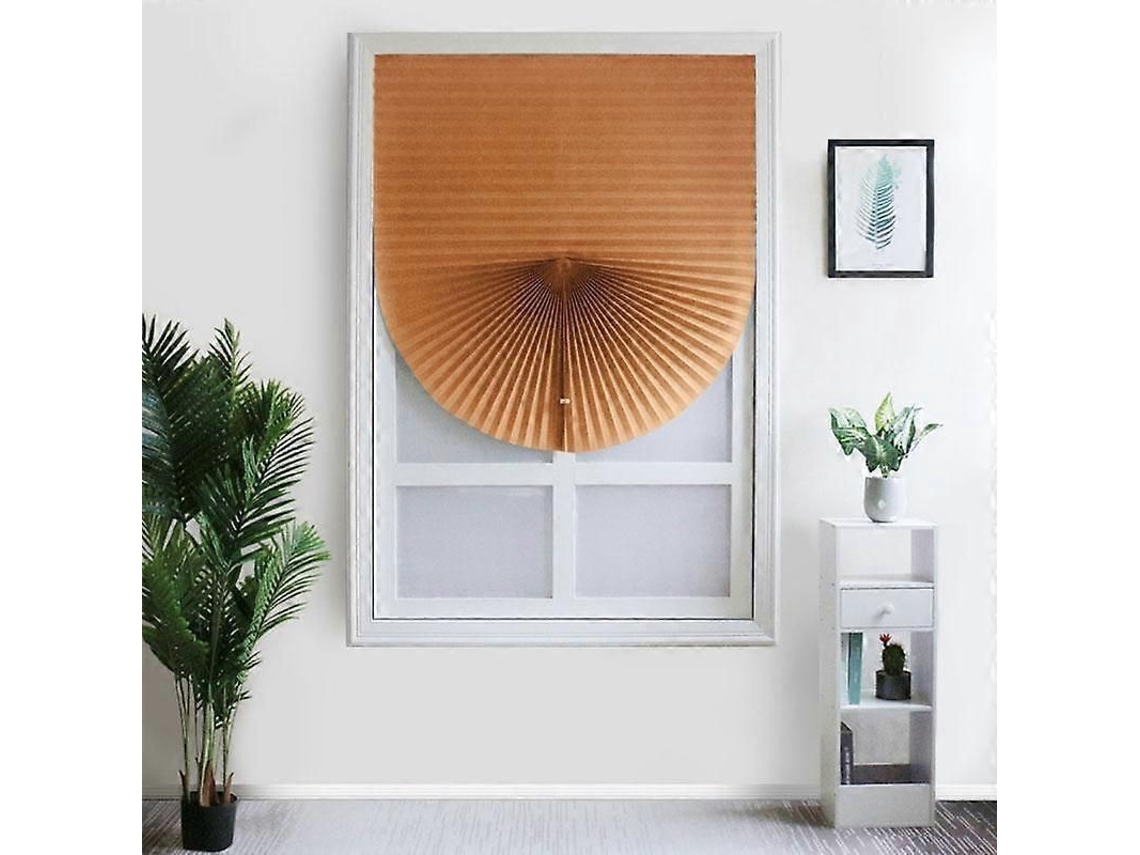 Persiana Plissada Autoadesiva Nova LINE Meio Opaca 90x150cm Marrom para Janela e Porta