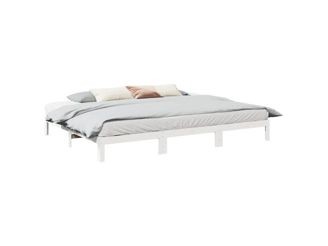Estrutura De Cama Familiar Sem Colchão Branco 270x200 Cm