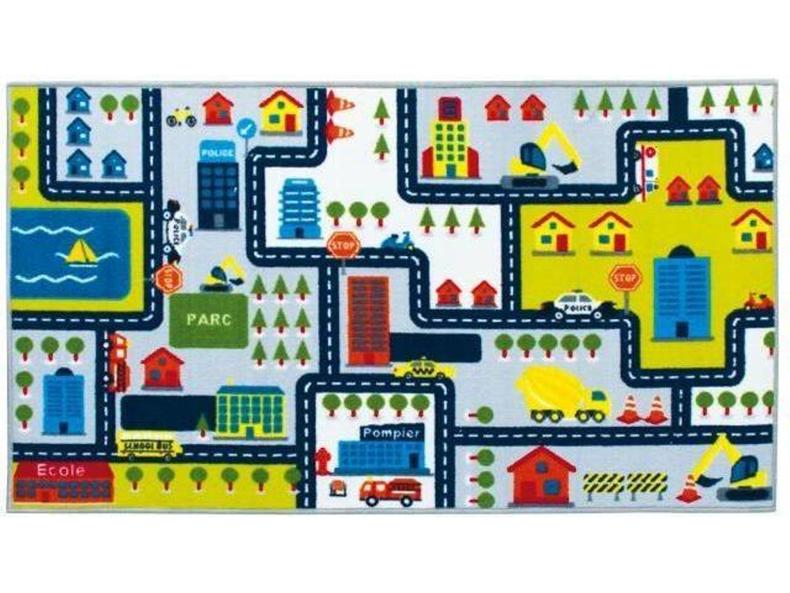 Tapete Infantil Impresso Circuito 75x133 Cm