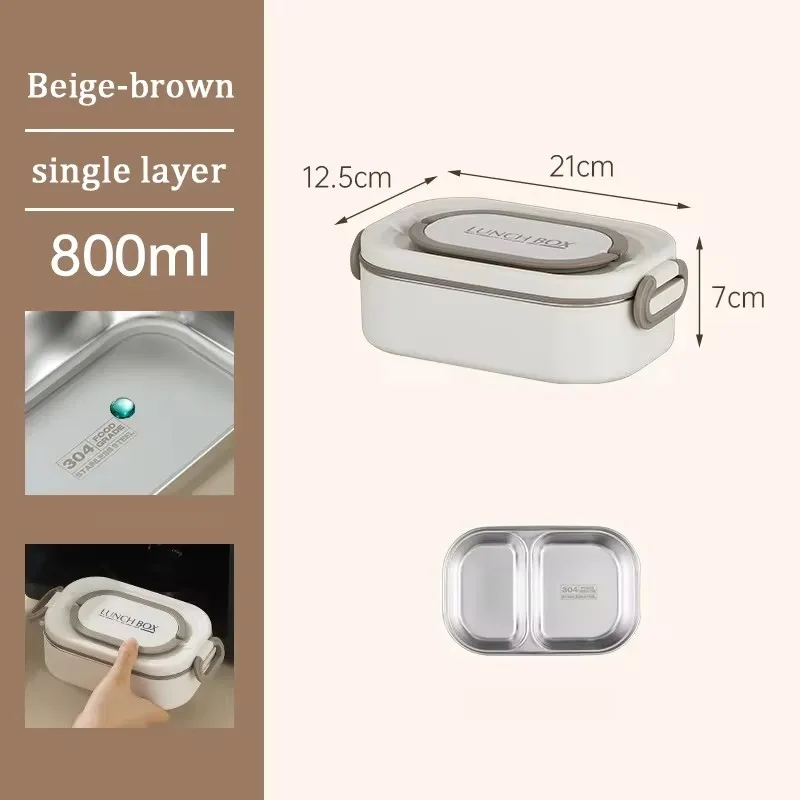 Lancheira Portátil Térmica em Aço Inoxidável 304, Própria para Micro ondas, com Grande Capacidade. MDUG (branco)