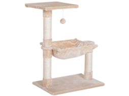 Árvore P/ Gatos 50x36x70cm, 3 Postes Sisal, Plataforma, Rede, Bola, Bege. ZENCORE SERVICES