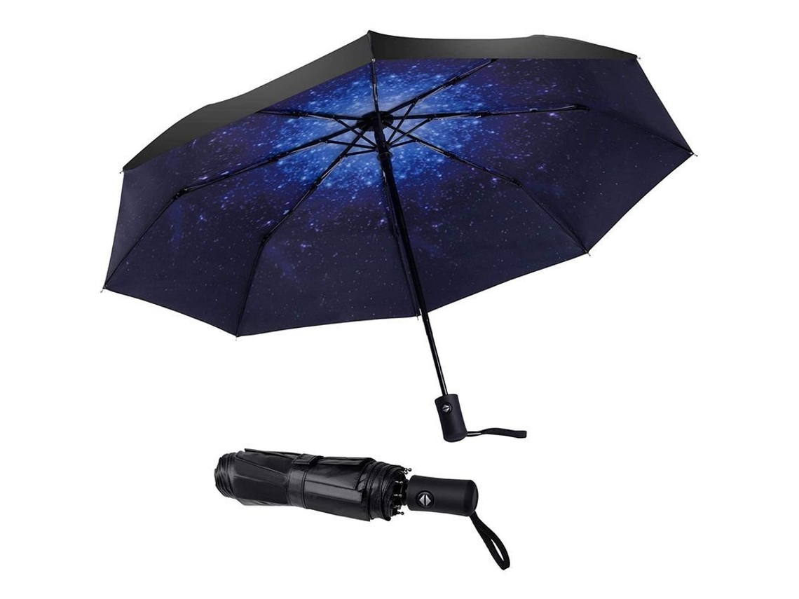 Nova Line guarda chuva de Viagem Compacto Portátil Plegável a Vento com Botão de Abertura e Fechamento Automático e 8 Arcos