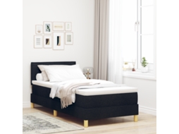 Cama Box Com Colchão E Led Preto 80x200 Cm Tecido