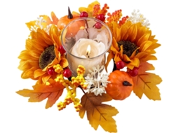 Coroas De Velas De Outono Com Suporte Central Para Vela De 7,5cm