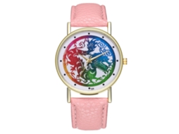 Relógio de Pulso Stylish Quarts Unissex Cor Rosa Resistente e Durável