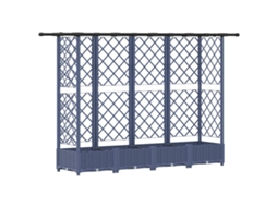 Vidaxl Cama Elevada Com Treliça E Telhado Cinzento 202,5 X 40 X 123 Cm