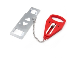 Fechadura Portátil Para Porta – Trava De Segurança – Batente De Porta – Para Casa E Viagem – Metal – Vermelho
