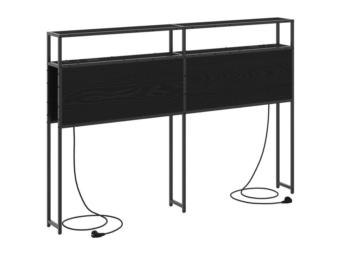 Conjunto 1 Armazenamento De Cabeceira Vidaxl Preto Derivados De Madeira (98 Cm)